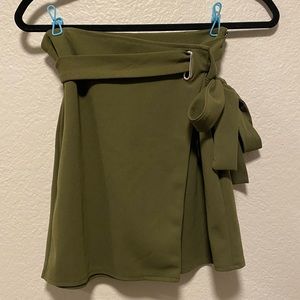 Missguided Hunter Green Wrap Skirt